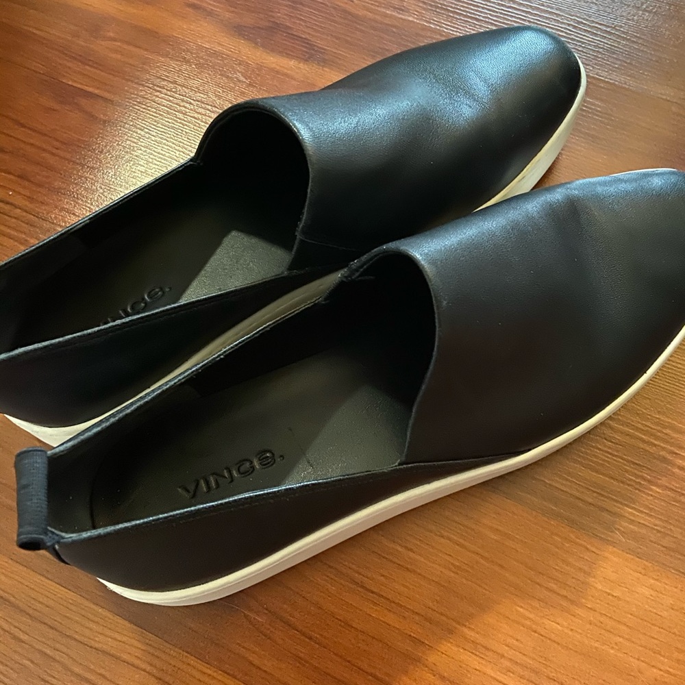 Vince leather slip on shoes